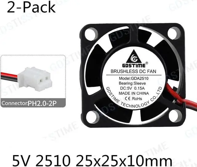 Main image of Weastlinks 2Pcs DC 5V 12V 24V Fan 25MM 25x25x10MM Laptop Ultrathin Brushless Axial Cooling Fan 2510 Fan