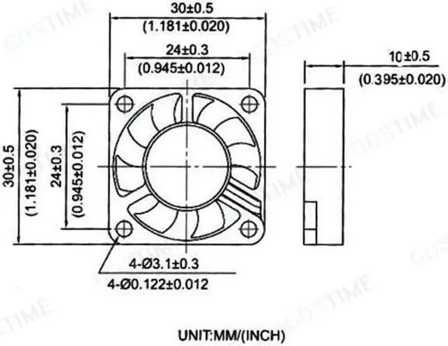 Alt view image 6 of 6 - Weastlinks 2Pcs DC 5V 12V Fan 30MM 3010 30x30x10mm Laptop Ultrathin Brushless Axial Cooling Fan 3010 Fan PH2.0