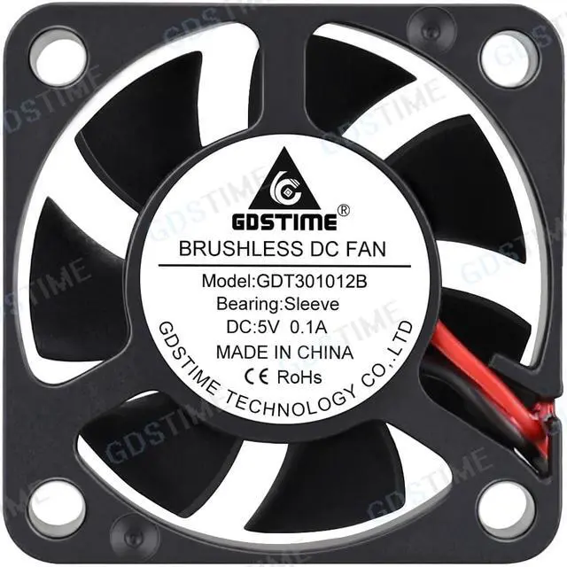 Alt view image 2 of 6 - Weastlinks 2Pcs DC 5V 12V Fan 30MM 3010 30x30x10mm Laptop Ultrathin Brushless Axial Cooling Fan 3010 Fan PH2.0