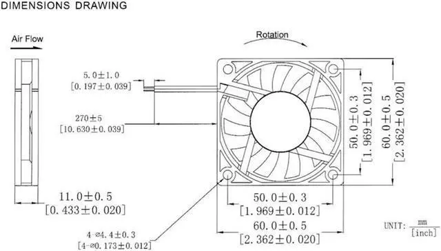 Alt view image 5 of 5 - 2PCS DC 5V 12V 24V USB Fan 6cm 60mm 6010 60x60x10mm Ultrathin Brushless Axial Cooling Fan 6010 Fan XH2.54 USB Fan Grill Net