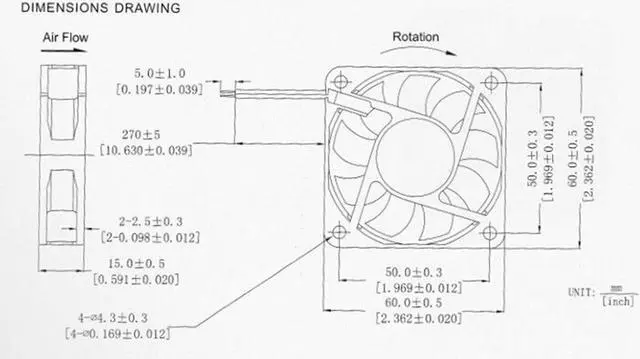 Alt view image 5 of 5 - Weastlinks 2PCS DC 5V 12V 24V USB Fan 6cm 60mm 6015 60x60x15mm Ultrathin Brushless Axial Cooling Fan 6015 Fan XH2.54 2Pin USB Fan Grill Net