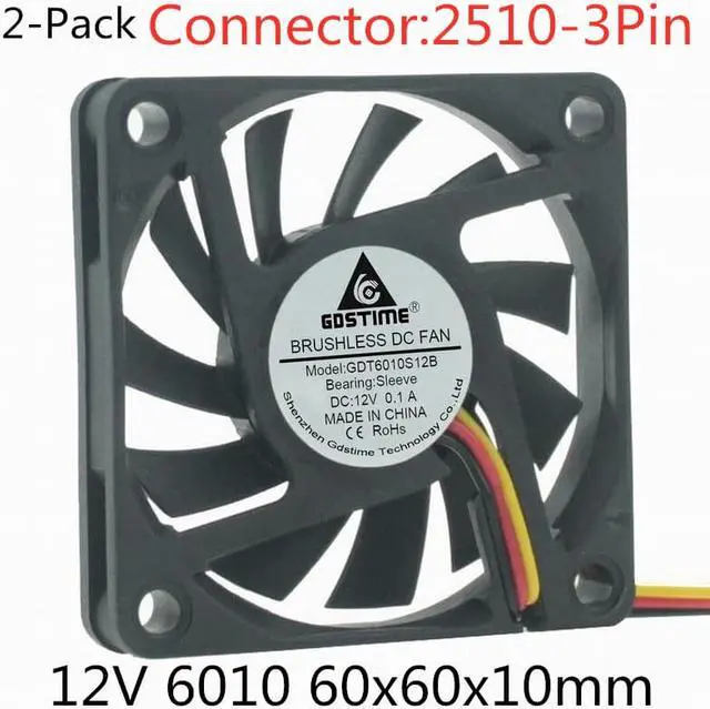 Main image of Weastlinks 2PCS DC 5V 12V USB Fan 6cm 60mm 6010 60x60x10mm Ultrathin Brushless Axial Cooling Fan 6010 Fan 2510 3Pin USB Fan Grill Net