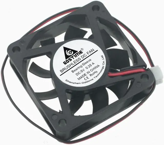 Alt view image 2 of 5 - Weastlinks 2PCS DC 5V 12V 24V USB Fan 6cm 60mm 6015 60x60x15mm Ultrathin Brushless Axial Cooling Fan 6015 Fan XH2.54 2Pin USB Fan Grill Net