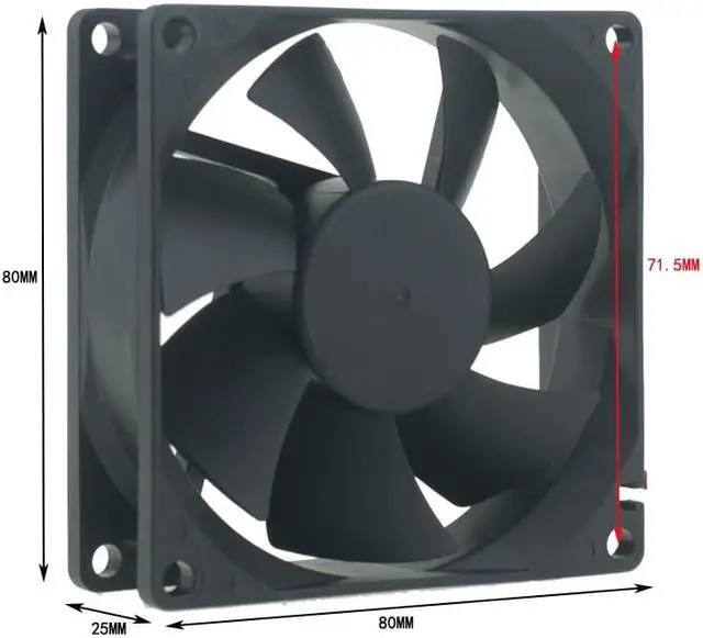 Alt view image 4 of 5 - Weastlinks 2PCS DC 12V Fan 8cm 80mm 8025 80x80x25mm Ultrathin Brushless Axial Cooling Fan 8025 Fan 3Pin 4Pin USB Fan Grill Net