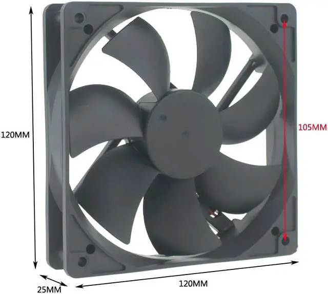 Alt view image 4 of 5 - Weastlinks DC 12V 24V Fan 12cm 120mm 12025 120x120x25mm Big Quiet Brushless Axial Cooling Fan 12025 Fan USB Fan Grill Net