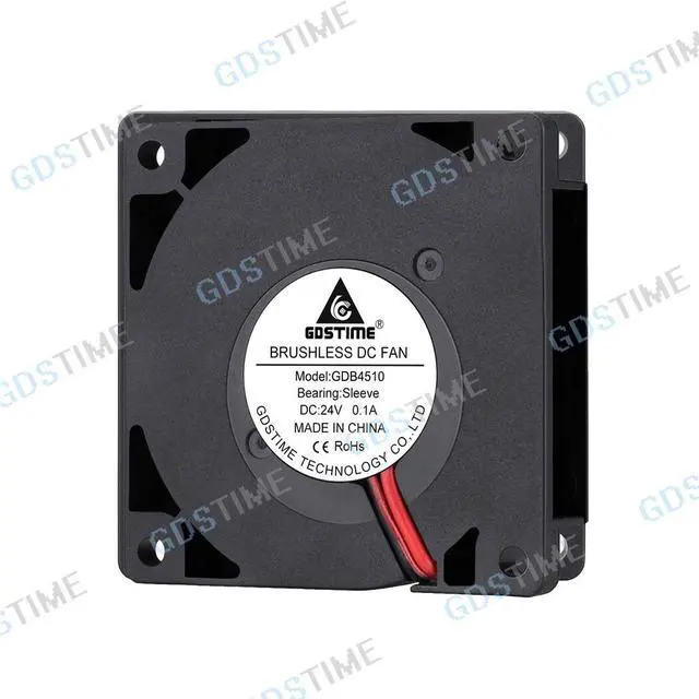 Alt view image 3 of 4 - Weastlinks 2PCS 4510 DC Blower Fan 5V 12V 24V 45x45x10mm Miniature Ultra-Thin Brushless Blower Fan Turbofan 45MM Cooler Cooling Fan Blower Fan