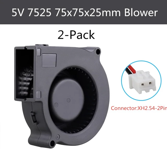 Weastlinks 2PCS 7525 DC Blower Fan 5V 12V 24V 75x75x25mm Brushless ...