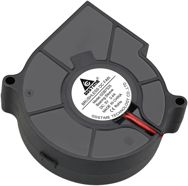 Weastlinks 2PCS 7525 DC Blower Fan 5V 12V 24V 75x75x25mm Brushless ...