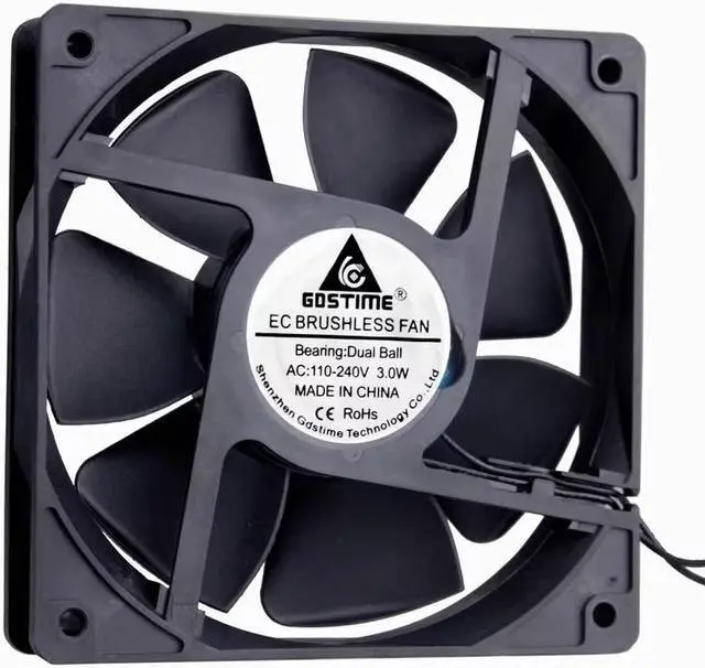 Alt view image 2 of 5 - Weastlinks 1Pcs EC Axial Fan 120mm PC Dual Ball Brushless Fan Cooler AC 110V 120V 220V 230V 240V Computer Case EC Fan 12025 12038