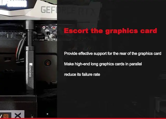 Alt view image 4 of 7 - Weastlinks VC-20 Telescopic Graphics Card Holder Aluminum Alloy Stand GPU Support ITX MATX PC Case Video Cards Bracket