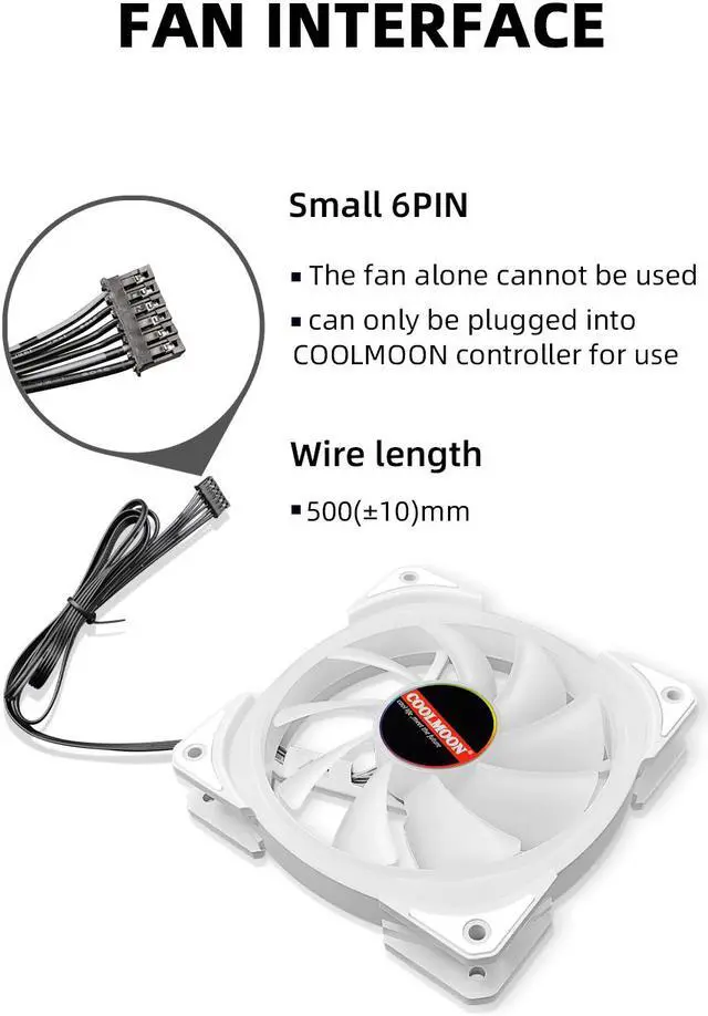Alt view image 4 of 7 - Weastlinks 120mm PC Computer Case Fan Cooling Cooler Adjustable RGB Led 12V Mute Ventilador 6PIN ARGB Fans Speed