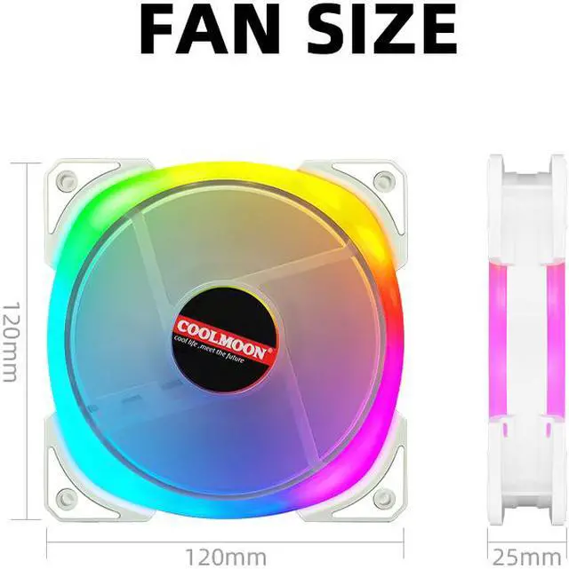 Alt view image 7 of 7 - Weastlinks 120mm PC Computer Case Fan Cooling Cooler Adjustable RGB Led 12V Mute Ventilador 6PIN ARGB Fans Speed