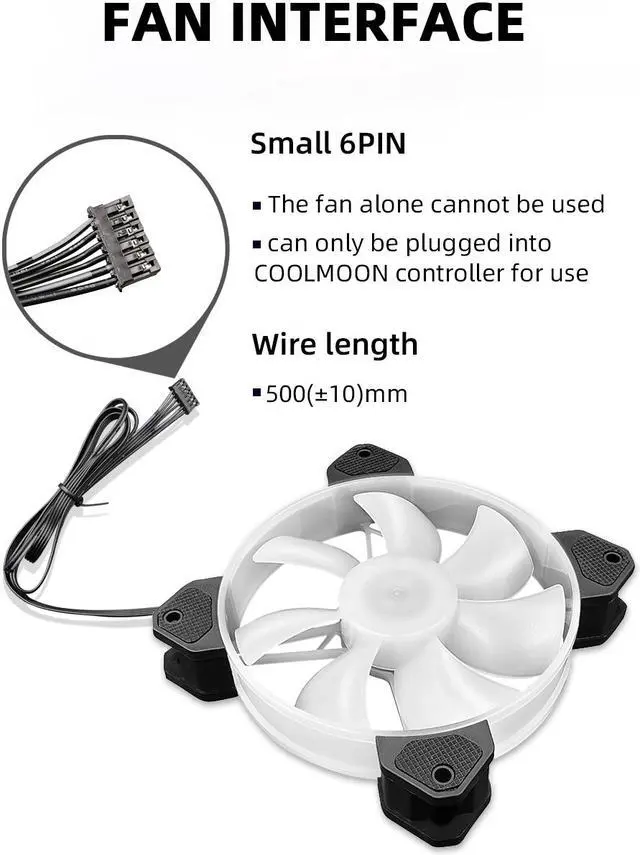 Alt view image 6 of 7 - Weastlinks 12cm RGB Case Fans, 120mm Quiet Computer Cooling PC Fans, Music Rhythm 5V ARGB Addressable Motherboard SYNC/RC Controller