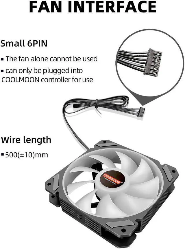 Alt view image 6 of 7 - Weastlinks 120mm 12cm RGB Case Fan Desktop Computer Silent + IR Remote Adjustable Speed Cooling 5V 3Pin ARGB Cooler Radiator
