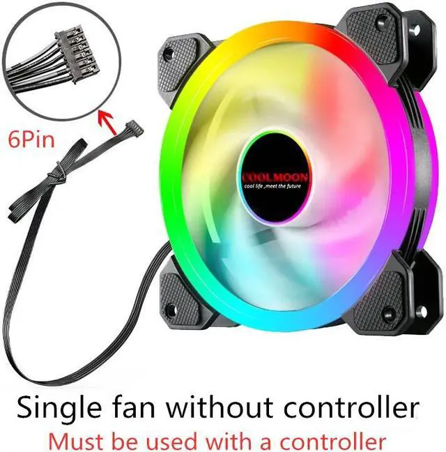 Alt view image 2 of 7 - Weastlinks 12cm RGB Series Case Fan, Wireless RGB LED 120mm Fan,Quiet Edition High Airflow Adjustable Color LED Case Fan For PC Cases