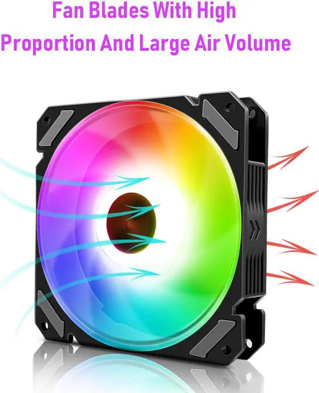 Alt view image 3 of 7 - Weastlinks CPU Cooler Fan ARGB 120mm 4 Pin Radiator Quiet PWM Temperature Control 5V for PC Computer Case Cooling Fan System 12cm