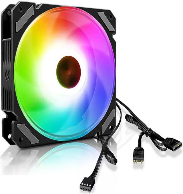 Alt view image 2 of 7 - Weastlinks CPU Cooler Fan ARGB 120mm 4 Pin Radiator Quiet PWM Temperature Control 5V for PC Computer Case Cooling Fan System 12cm