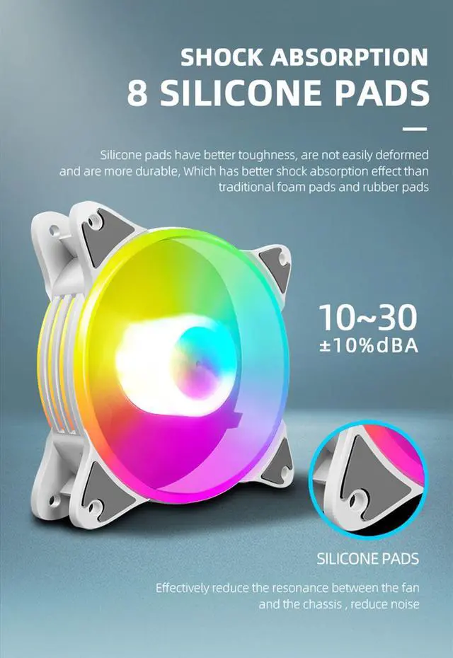 Alt view image 4 of 7 - Weastlinks 12cm 5V PWM PC Case Fan Addressable ARGB CPU Cooling Radiator Heatsink for Desktop Chassis 4Pin Cooling Fan 120mm for PC