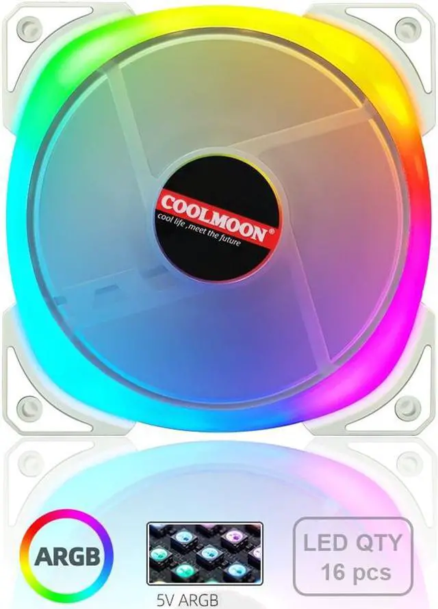 Alt view image 2 of 7 - Weastlinks 4Pin PWM 5V 3Pin ARGB Computer Heatsink Cooler Radiator 12cm Cooling Fan for Chassis PC Case Water Cooling Accessories