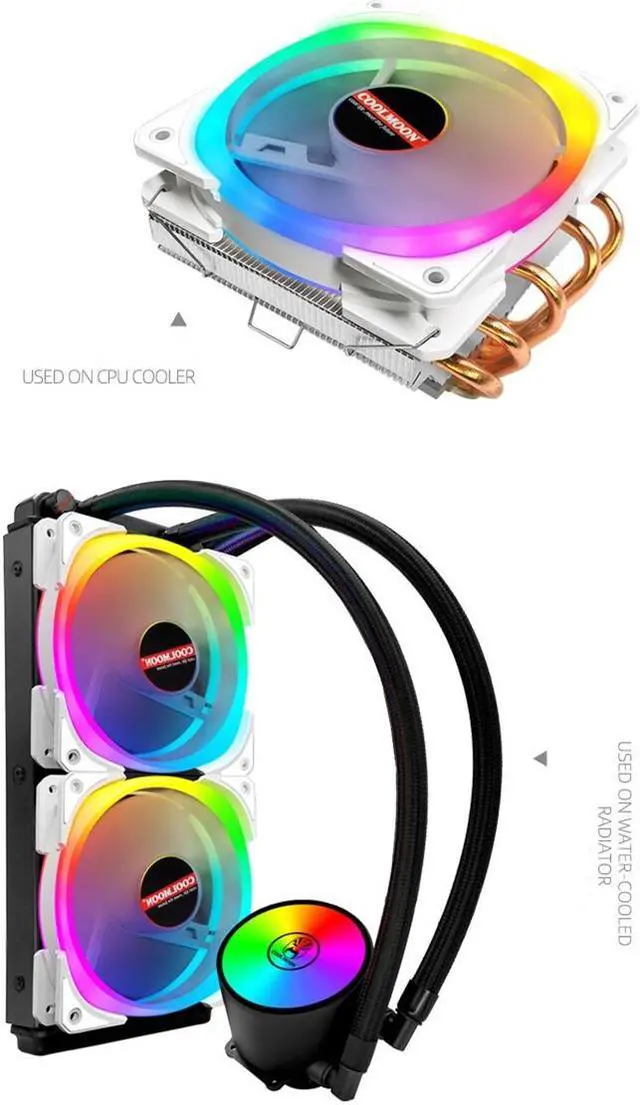 Alt view image 7 of 7 - Weastlinks 4Pin PWM 5V 3Pin ARGB Computer Heatsink Cooler Radiator 12cm Cooling Fan for Chassis PC Case Water Cooling Accessories