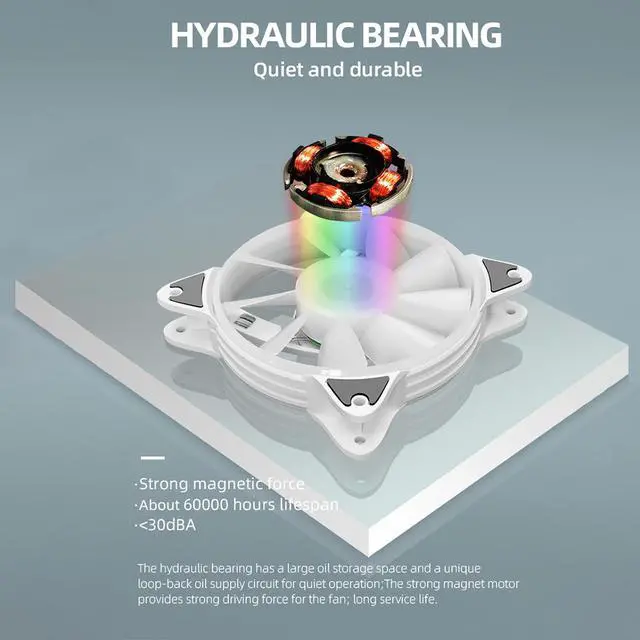 Alt view image 7 of 7 - Weastlinks 12cm 5V PWM PC Case Fan Addressable ARGB CPU Cooling Radiator Heatsink for Desktop Chassis 4Pin Cooling Fan 120mm for PC