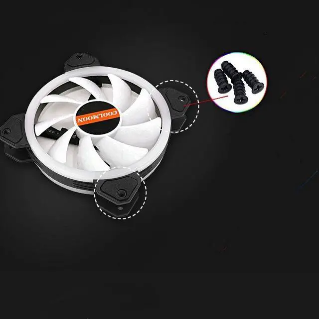 Alt view image 5 of 7 - Weastlinks 4Pin Auto RGB Fan 12cm Dual Aperture Aurora Automatic Color-changing Quiet Desktop 120mm RGB Fan Quiet Computer Case Fan