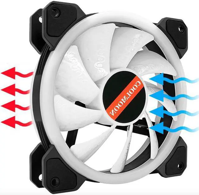 Alt view image 4 of 7 - Weastlinks 4Pin Auto RGB Fan 12cm Dual Aperture Aurora Automatic Color-changing Quiet Desktop 120mm RGB Fan Quiet Computer Case Fan