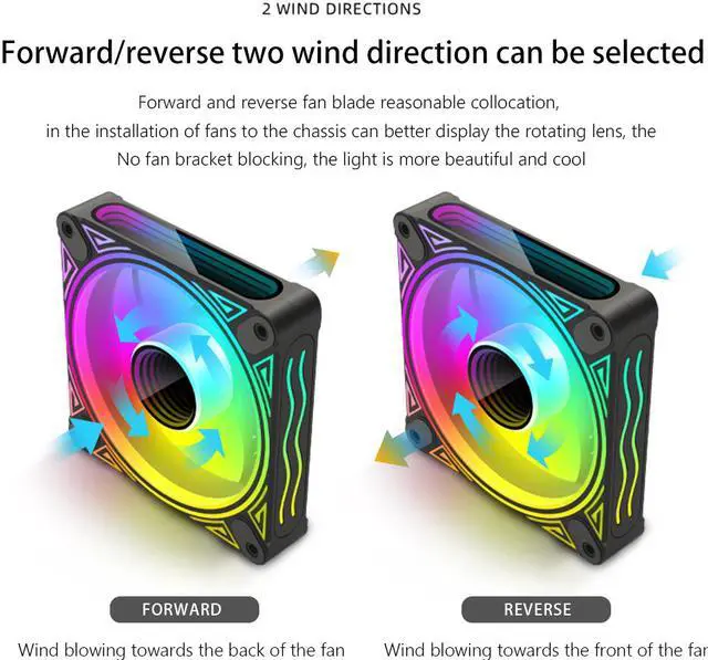Alt view image 3 of 7 - Weastlinks Computer Case 120mm Fan PWM 4PIN 5V 3PIN ARGB Cooling Fan Radiator Cooler 12cm Ventilador Adjust Speed Aura Sync
