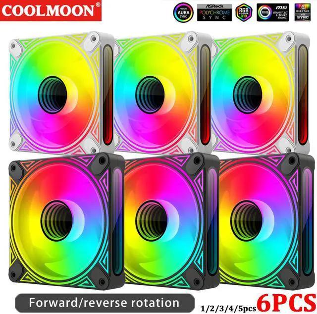 Alt view image 7 of 7 - Weastlinks Computer Case 120mm Fan PWM 4PIN 5V 3PIN ARGB Cooling Fan Radiator Cooler 12cm Ventilador Adjust Speed Aura Sync