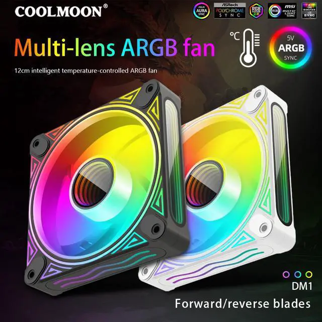 Alt view image 5 of 7 - Weastlinks Computer Case 120mm Fan PWM 4PIN 5V 3PIN ARGB Cooling Fan Radiator Cooler 12cm Ventilador Adjust Speed Aura Sync