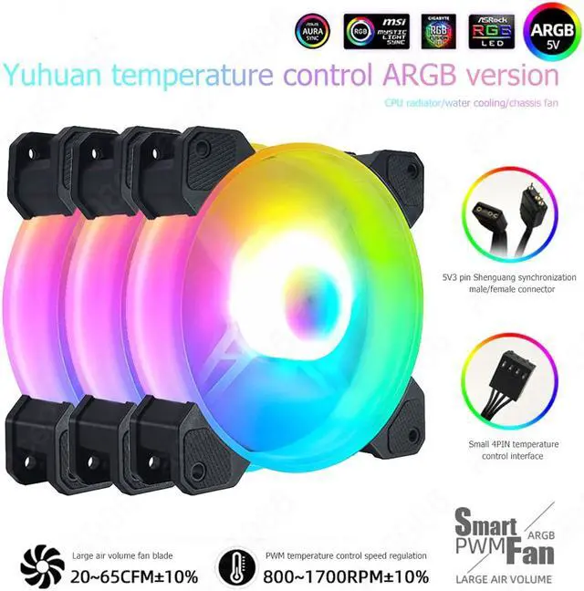 Main image of Weastlinks 12cm 12V 4Pin PWM PC Case Cooler Fan for Computer Chassis 5V 3Pin ARGB Lighting Radiator Cooling Heatsink Fan 120mm