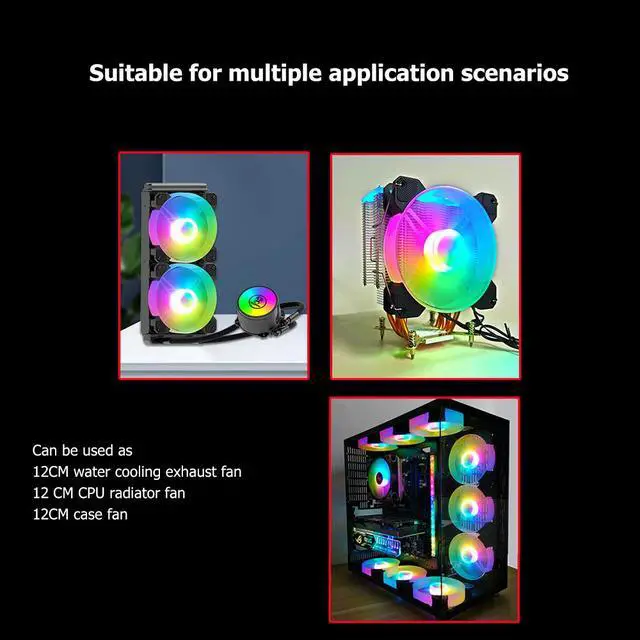 Alt view image 7 of 7 - Weastlinks 12cm 12V 4Pin PWM PC Case Cooler Fan for Computer Chassis 5V 3Pin ARGB Lighting Radiator Cooling Heatsink Fan 120mm