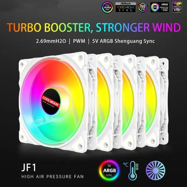 Alt view image 3 of 7 - Weastlinks 12cm Cooling Fan 5V 3Pin ARGB Mute CPU Cooler PC Case Fan 120mm Cooling 4Pin PWM Ventilador Aura Sync with ARGB Controller