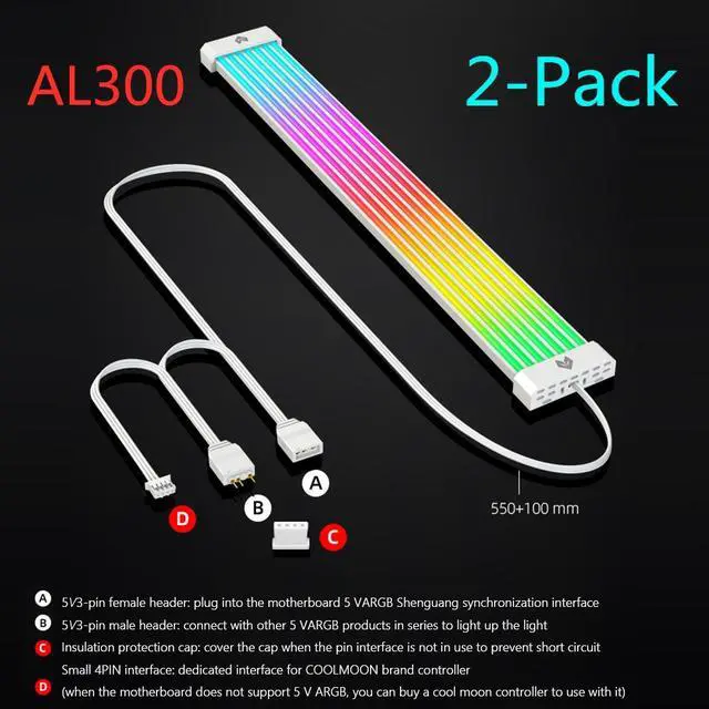 Main image of Weastlinks Lamp Tape PC Backlight Flexible LED Strip Light 5V ARGB Aura Sync Multifunctional DIY for 24PIN Motherboard AL200