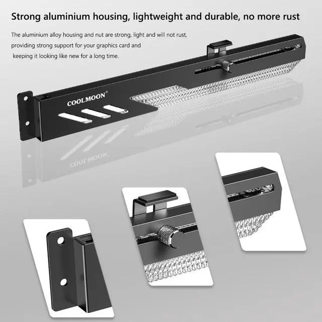 Alt view image 5 of 7 - Weastlinks GT8 Graphics Card Bracket 5V ARGB LED Light Bar Synchronous Horizontal Chassis GPU Support VGA Holder Video Card Stand