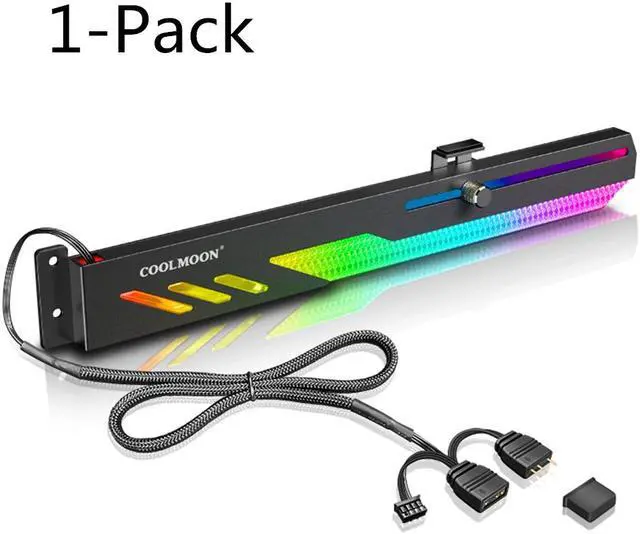 Alt view image 2 of 7 - Weastlinks GT8 Graphics Card Bracket 5V ARGB LED Light Bar Synchronous Horizontal Chassis GPU Support VGA Holder Video Card Stand