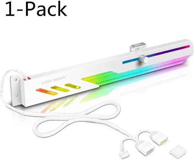 Alt view image 2 of 7 - Weastlinks GT8 Graphics Card Bracket 5V ARGB LED Light Bar Synchronous Horizontal Chassis GPU Support VGA Holder Video Card Stand