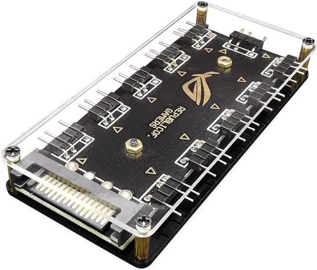 Alt view image 7 of 7 - Weastlinks 5V 3pin 1 To 10 Fan Hub Splitter Motherboard ARGB SYNC Synchronous AURA Extension Cable SATA Power Supply