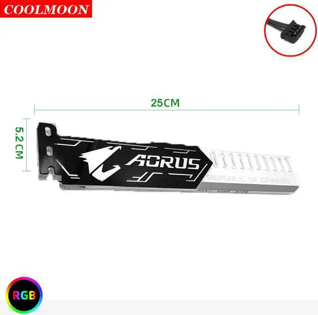 Alt view image 2 of 7 - Weastlinks RGB LED Light Graphics Card Bracket 25cm/28cm 5V Small 4PIN GPU Support VGA Holder for Computer Chassis PC Accessories