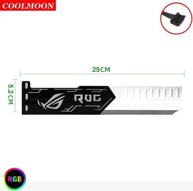 Alt view image 2 of 7 - Weastlinks RGB LED Light Graphics Card Bracket 25cm/28cm 5V Small 4PIN GPU Support VGA Holder for Computer Chassis PC Accessories
