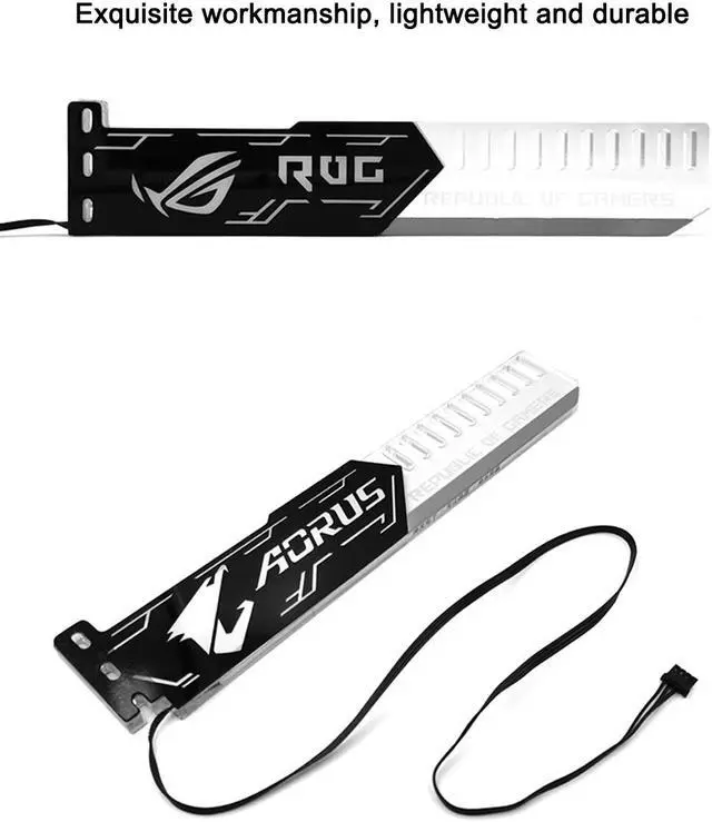 Alt view image 4 of 7 - Weastlinks RGB LED Light Graphics Card Bracket 25cm/28cm 5V Small 4PIN GPU Support VGA Holder for Computer Chassis PC Accessories