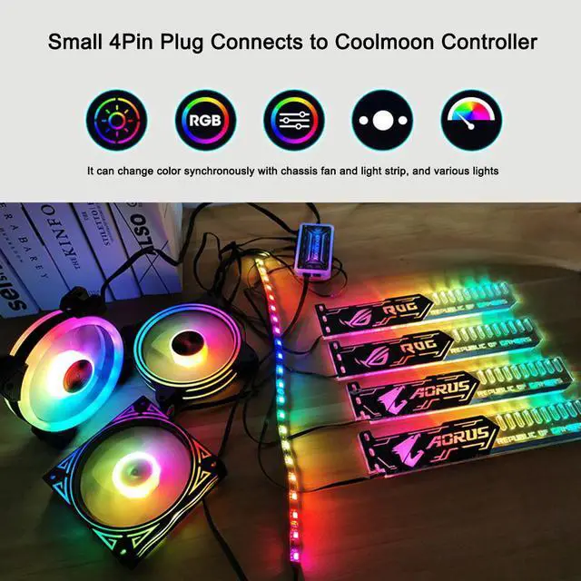 Alt view image 6 of 7 - Weastlinks RGB LED Light Graphics Card Bracket 25cm/28cm 5V Small 4PIN GPU Support VGA Holder for Computer Chassis PC Accessories