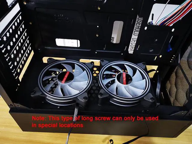 Alt view image 4 of 5 - Weastlinks Computer Case Fan Water Cooled Long Screw M5 Flat Head Self Tapping Short Screw 30mm For Case Power Supply Bin