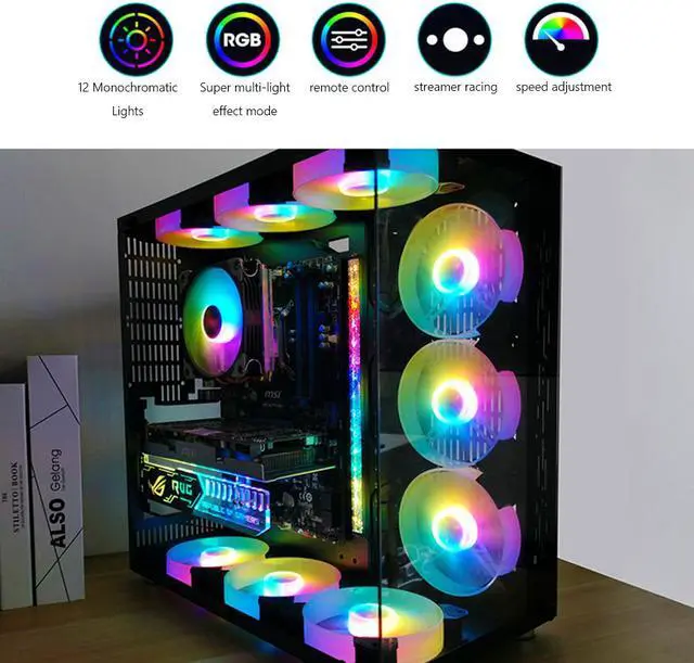 Alt view image 7 of 7 - Weastlinks ARGB Diamond LED Strip Magnetic Computer Light Bar 5V/3PIN Small 4Pin Colorful Light-Strip for PC Computer Case Chassis
