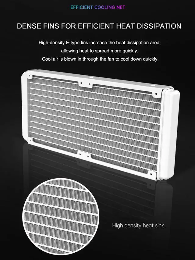 Alt view image 2 of 7 - Weastlinks 5V 3Pin ARGB Water Cooling for LGA1700/115X/2011/AM4 240mm Diamond Style AIO CPU Cooler Liquid Ventilador PWM Radiator