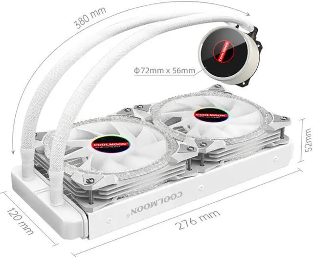 Alt view image 4 of 7 - Weastlinks 5V 3Pin ARGB Water Cooling for LGA1700/115X/2011/AM4 240mm Diamond Style AIO CPU Cooler Liquid Ventilador PWM Radiator