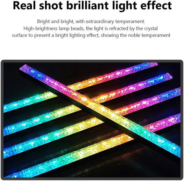 Alt view image 6 of 7 - Weastlinks ARGB Diamond LED Strip Magnetic Computer Light Bar 5V/3PIN Small 4Pin Colorful Light-Strip for PC Computer Case Chassis