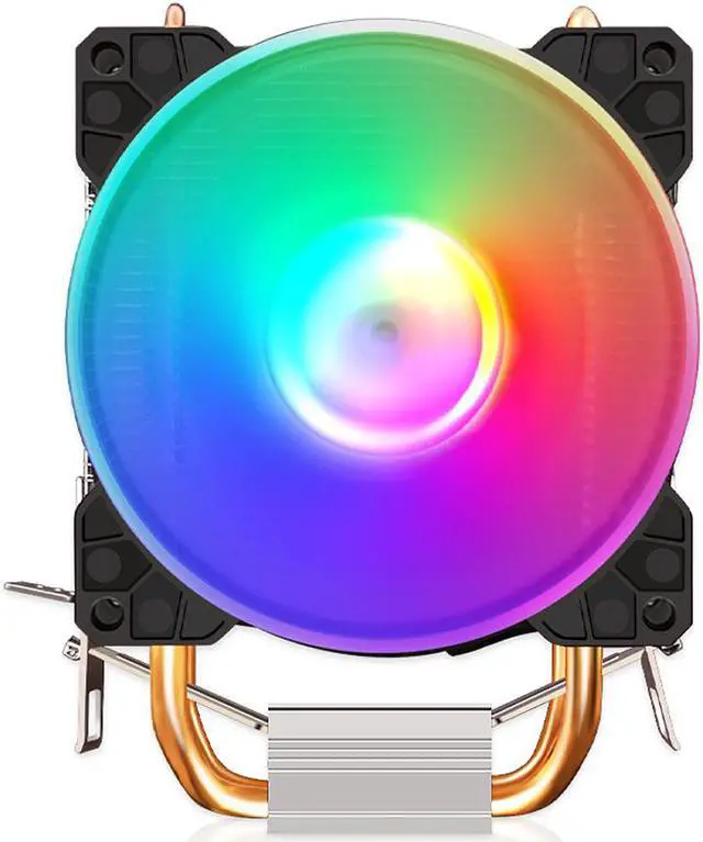 Alt view image 2 of 7 - Weastlinks CPU radiator dual copper tube 9cm vertical mute AMD115X desktop computer heat pipe cooling CPU fan P2/P22