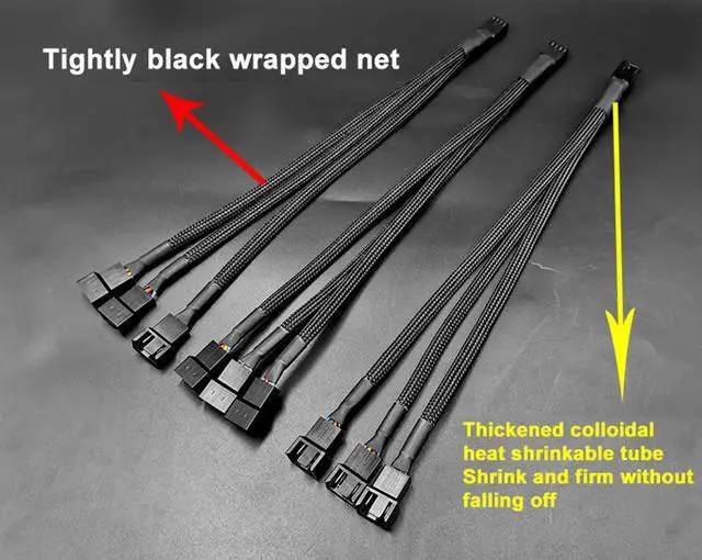 Alt view image 7 of 7 - Weastlinks Motherboard 4-Pin Cooling Fan Water-Cooled 4Pin 1 To 2 3 Transfer Wiring PWM Temperature Control Extension Cord