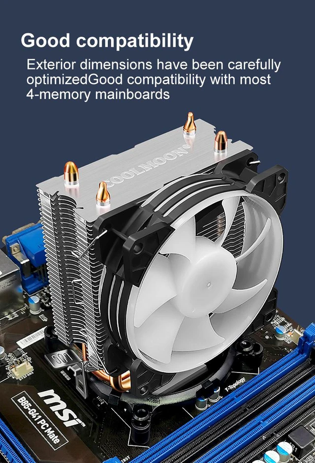 P2 Radiator Weastlinks CPU radiator dual copper tube 9cm vertical mute AMD115X ...